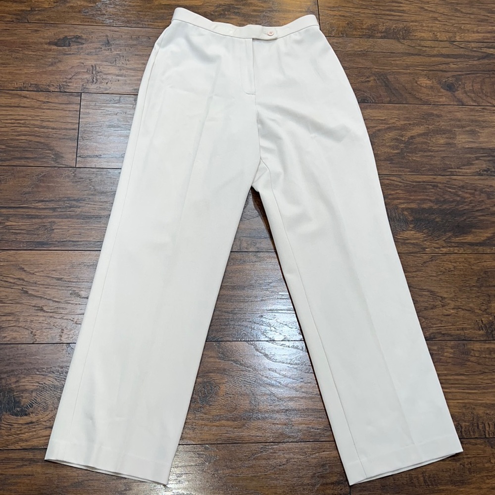 Women's Cream Straight-Leg Dress Pants